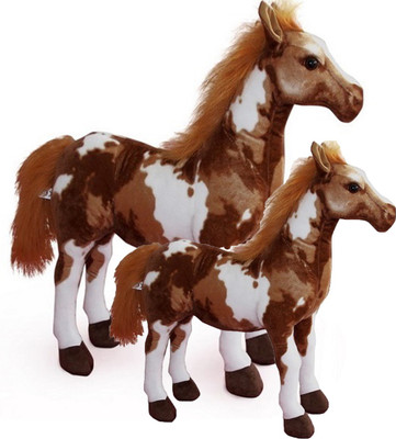 

Tickles Horse with baby Horse Soft Stuffed Plush Toy - 45 cm(Brown)