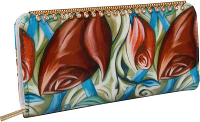 

Damit Women Blue, Brown Artificial Leather Wallet(3 Card Slots)