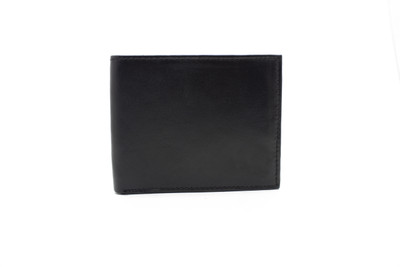 

DELMA Men Brown Genuine Leather Wallet(4 Card Slots), Black