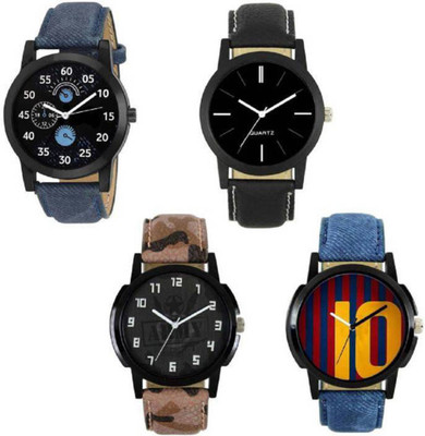 

Swadesi Stuff New Arrival 2018 Exclusive Stylish multi color leather Strap watch Combo For Men 00912 Watch - For Men