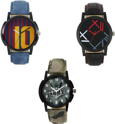 

Swadesi Stuff New Arrival 2018 Exclusive Stylish multi color leather Strap watch Combo For Men 0091770 Watch - For Men