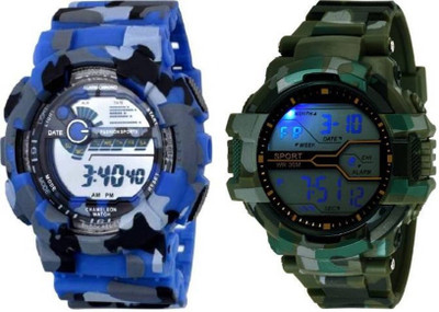 

Devego Sky Blu & Green Digital Watch Devego @ Army Vs Miliatry Combo Watch - For Men