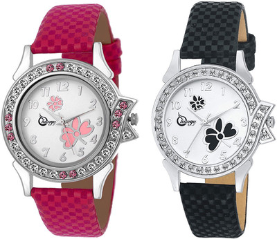 

shunya SF321322 Multi Color Strap Pink Black Analog Girls watch Watch Pack -2 Watch - For Women