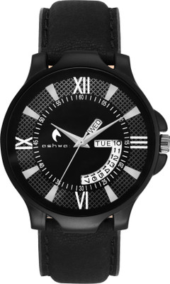 

Ashwa JM - 1020 Black Dial Day and Date Watch - For Boys