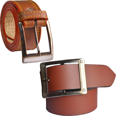

Sun Shopping Men Formal Brown Synthetic Belt, Multicolor