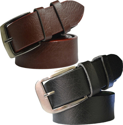 

Sun Shopping Men Formal Multicolor Synthetic Belt, Black and brown