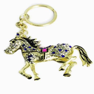 

antras creations Horse Keychain Locking Key Chain(Gold)