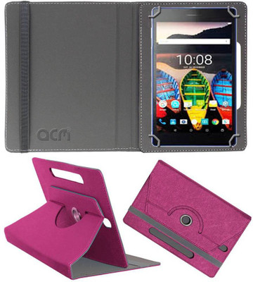 ACM Book Cover for Lenovo Tab 3 730x Designer Rotating Case(Pink, Cases with Holder, Pack of: 1)