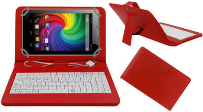 ACM Keyboard Case for Micromax Funbook Mini P410i(Red, Cases with Holder)