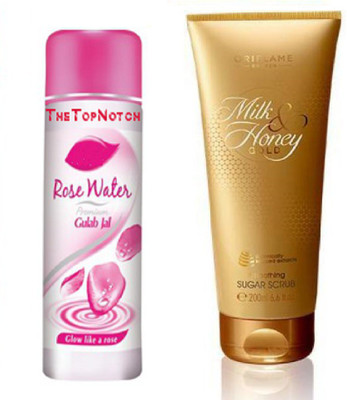 

TheTopNotch RoseWater 120ML and Oriflame Sweden Sugar Scrub 200 ML(Set of 2)