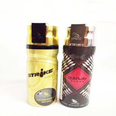 

EKOZ STRIKE GOLD AND RUNWAY HOMME Perfume Body Spray - For Men & Women(400 ml, Pack of 2)