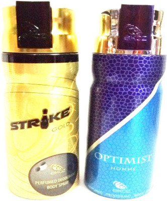 

EKOZ STRIKE GOLD AND OPTIMIST HOMME Perfume Body Spray - For Men & Women(400 ml, Pack of 2)