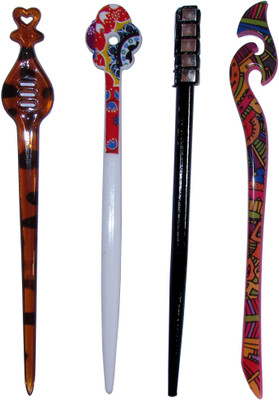 

POPEEEY Combo of Multi Color Juda Sticks Bun Stick(Multicolor)