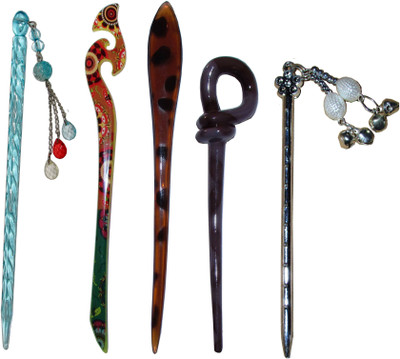 

GIRISJ Combo of Multi Color Juda Sticks Bun Stick(Multicolor)