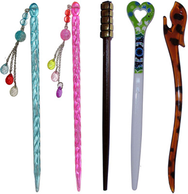 

GUROOR Combo of Multi Color Juda Sticks Bun Stick(Multicolor)