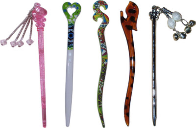 

YUOO Combo of Multi Color Juda Sticks Bun Stick(Multicolor)