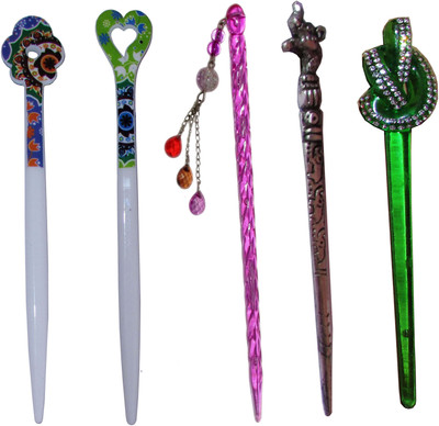 

STOREGENUIN Combo of Multi Color Juda Sticks Bun Stick(Multicolor)