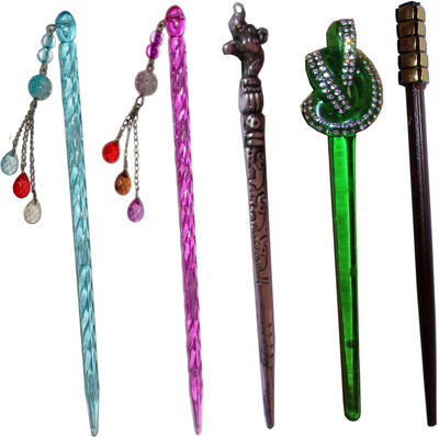 

MUKULY Combo of Multi Color Juda Sticks Bun Stick(Multicolor)