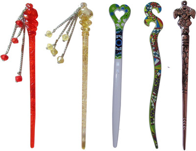 

DOLLUU Combo of Multi Color Juda Sticks Bun Stick(Multicolor)