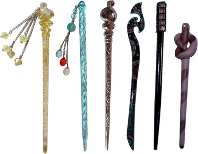 

MEHMAANO Combo of Multi Color Juda Sticks Bun Stick(Multicolor)