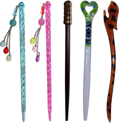 

FANANOO Combo of Multi Color Juda Sticks Bun Stick(Multicolor)