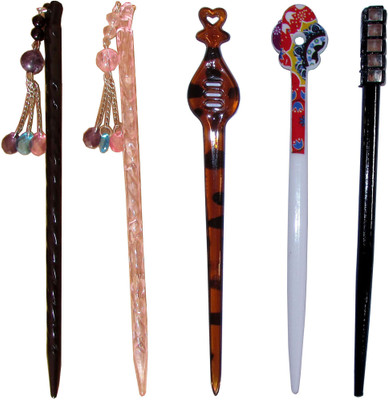 

GRAPEE Combo of Multi Color Juda Sticks Bun Stick(Multicolor)