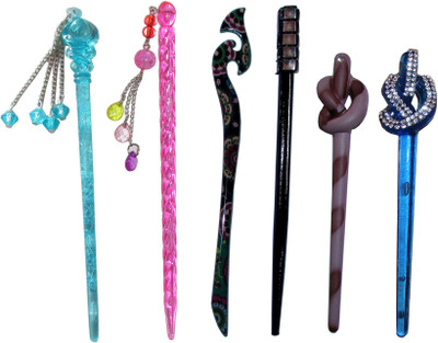 

DOLLUU Combo of Multi Color Juda Sticks Bun Stick(Multicolor)