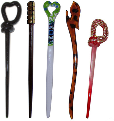 

GAURI Combo of Multi Color Juda Sticks Bun Stick(Multicolor)