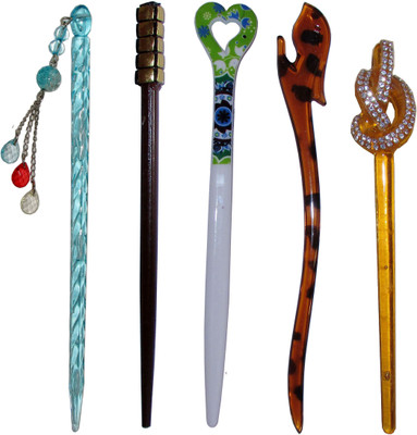 

DOLLYY Combo of Multi Color Juda Sticks Bun Stick(Multicolor)
