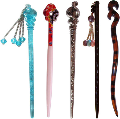 

JNOON Combo of Multi Color Juda Sticks Bun Stick(Multicolor)