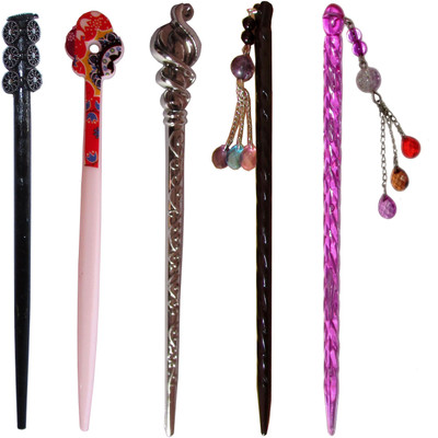 

RISHUBH Combo of Multi Color Juda Sticks Bun Stick(Multicolor)