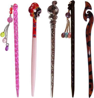 

MEHAKA Combo of Multi Color Juda Sticks Bun Stick(Multicolor)