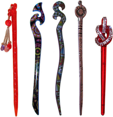 

DOLL Combo of Multi Color Juda Sticks Bun Stick(Multicolor)