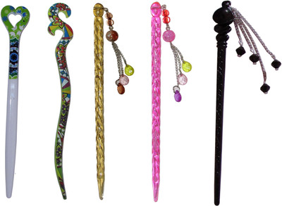 

SHIVA Combo of Multi Color Juda Sticks Bun Stick(Multicolor)