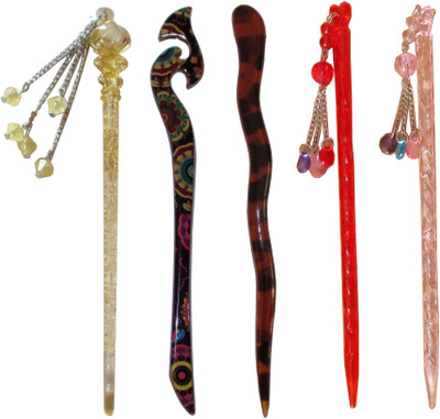 

RISHIKA Combo of Multi Color Juda Sticks Bun Stick(Multicolor)