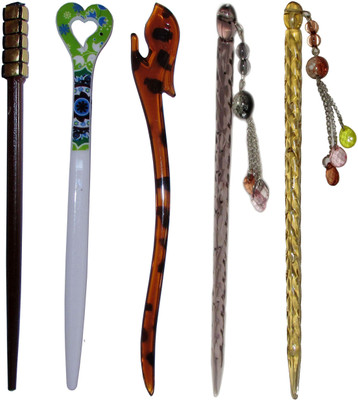 

GUIO Combo of Multi Color Juda Sticks Bun Stick(Multicolor)