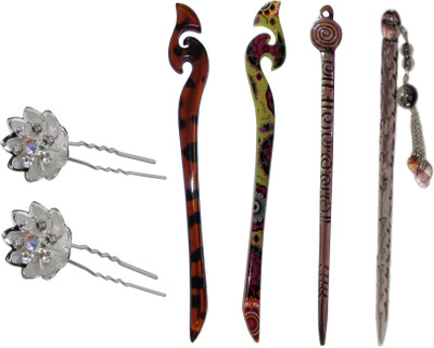 

MUKOP Combo of Multi Color Juda Sticks Bun Stick(Multicolor)