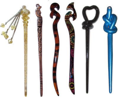 

SHUKRIYA Combo of Multi Color Juda Sticks Bun Stick(Multicolor)