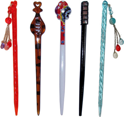 

ZIPPOO Combo of Multi Color Juda Sticks Bun Stick(Multicolor)