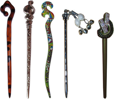 

RISHIKA Combo of Multi Color Juda Sticks Bun Stick(Multicolor)