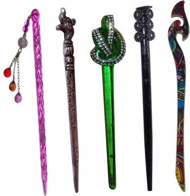 

CLUEER Combo of Multi Color Juda Sticks Bun Stick(Multicolor)