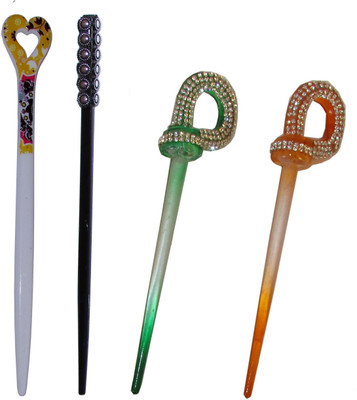 

JNOON Combo of Multi Color Juda Sticks Bun Stick(Multicolor)