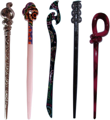 

JIGGAU Combo of Multi Color Juda Sticks Bun Stick(Multicolor)