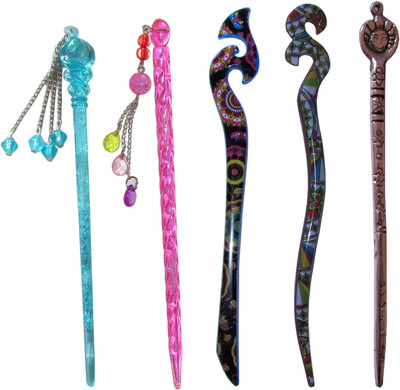 

GAURI Combo of Multi Color Juda Sticks Bun Stick(Multicolor)