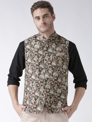 Hangup Sleeveless Printed Men Nehru Jacket Hangup Sleeveless Printed Men Nehru Jacket