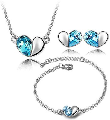 YouBella Alloy Silver, Blue Jewellery Set(Pack of 1)