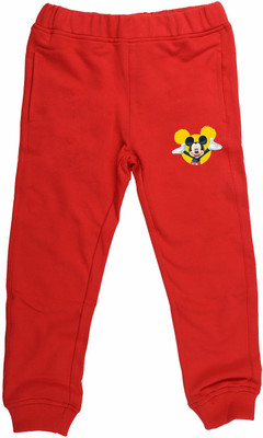 Mickey Mouse Family Track Pant For Boys & Girls(Red, Pack of 1)