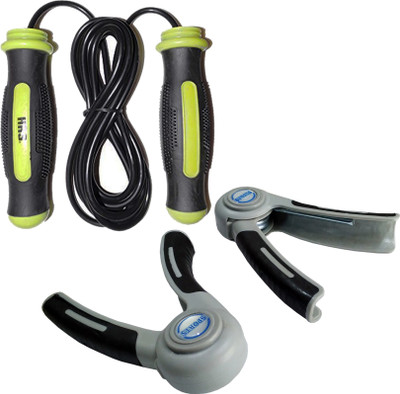 

HRS Strength Combo (HG-112 Hand Grip,Pack of 2 + SR-129 Skipping Rope) Gym & Fitness Kit