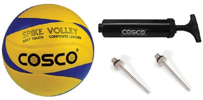 

Cosco Combo of three - one 'Spike' Volleyball , one pump and two needles (Color On Availability)- Volleyball Kit