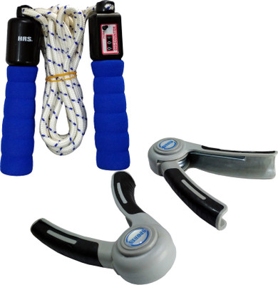 

HRS Strength Combo (HG-112 Hand Grip,Pack of 2 + SR-131 Skipping Rope) Gym & Fitness Kit